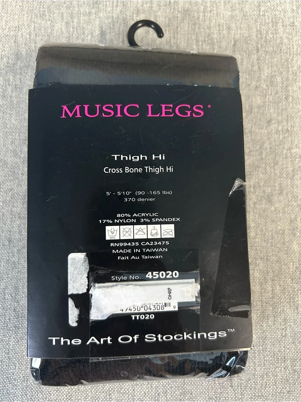 Music Legs Black and Pink Skull Thigh Highs